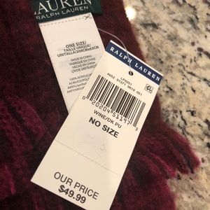 Polo Ralph Lauren warm scarf , maroon and fusia